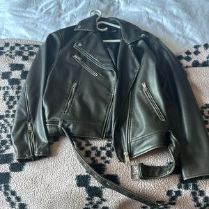 Brown leather Zara jacket